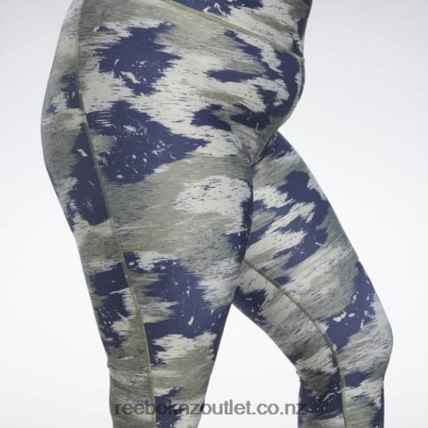 Hunter Green 2B4626561 Workout Ready Camo Print Tights (Plus Size) Reebok Women