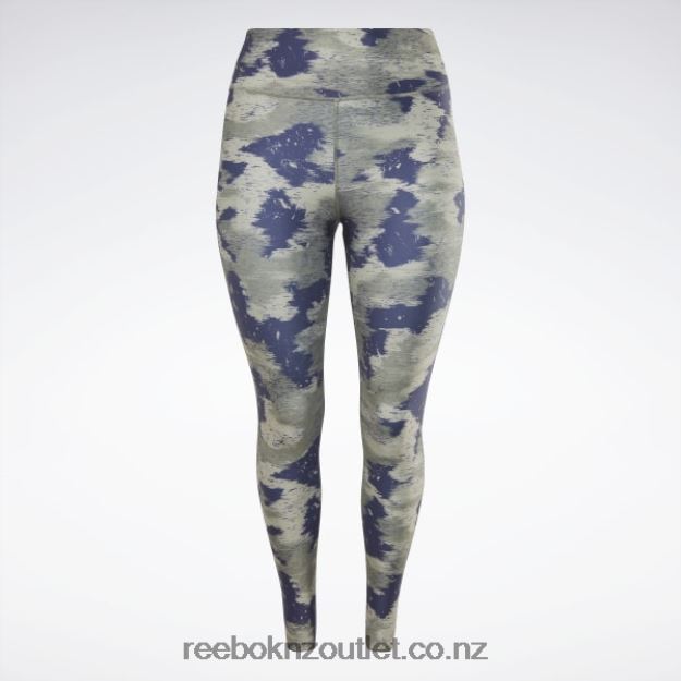 Hunter Green 2B4626561 Workout Ready Camo Print Tights (Plus Size) Reebok Women