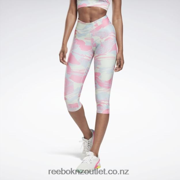 Light Sage 2B4626506 Workout Ready Printed Capri Reebok
