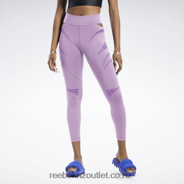Puzzled Purple 2B4626338 Cardi B Tights Reebok Women