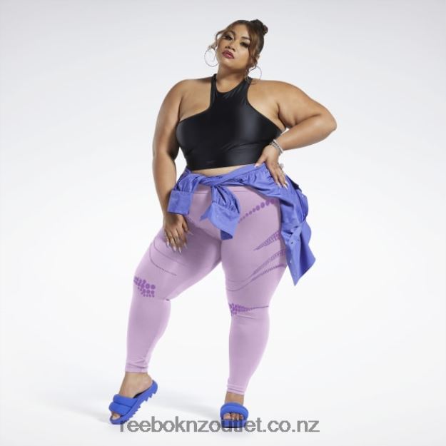 Puzzled Purple 2B4626366 Cardi B Tights (Plus Size) Reebok Women