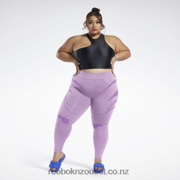 Puzzled Purple 2B4626366 Cardi B Tights (Plus Size) Reebok Women