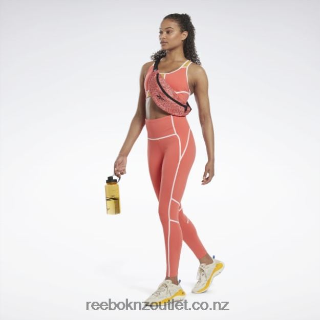 Semi Orange Flare 2B4626347 Lux High-Waisted Colorblock Tights Reebok Women