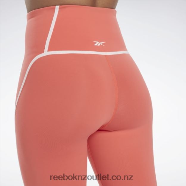 Semi Orange Flare 2B4626347 Lux High-Waisted Colorblock Tights Reebok Women