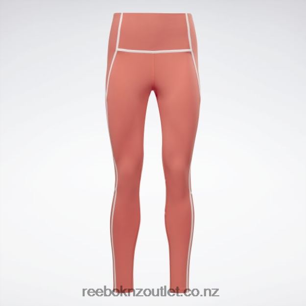 Semi Orange Flare 2B4626347 Lux High-Waisted Colorblock Tights Reebok Women