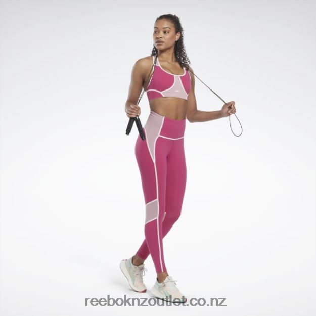 Semi Proud Pink 2B4626385 Lux High-Waisted Colorblock Tights Reebok Women