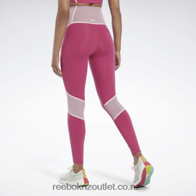 Semi Proud Pink 2B4626385 Lux High-Waisted Colorblock Tights Reebok Women