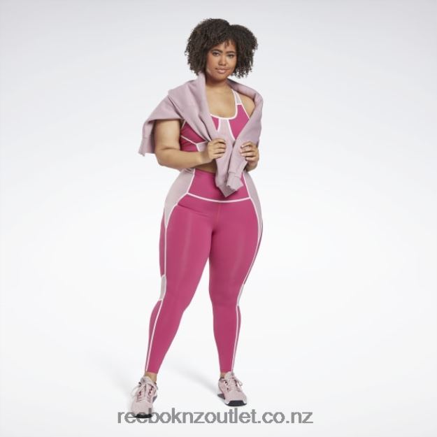 Semi Proud Pink 2B4626651 Lux High-Waisted Colorblock Tights (Plus Size) Reebok Women