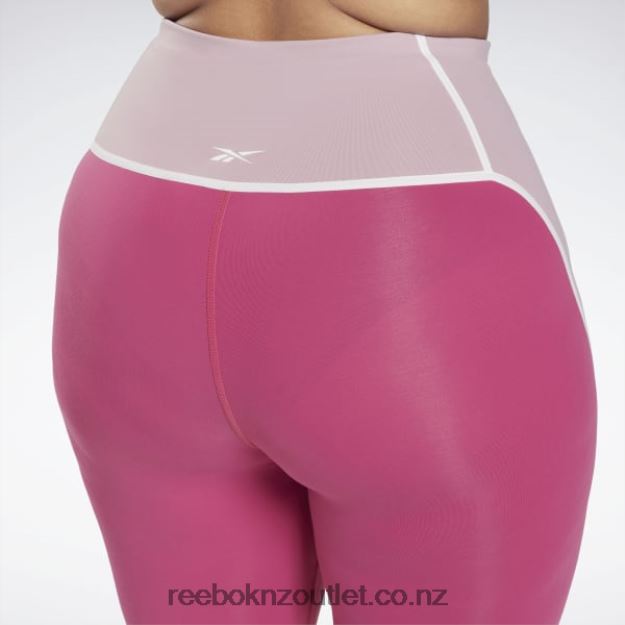 Semi Proud Pink 2B4626651 Lux High-Waisted Colorblock Tights (Plus Size) Reebok Women