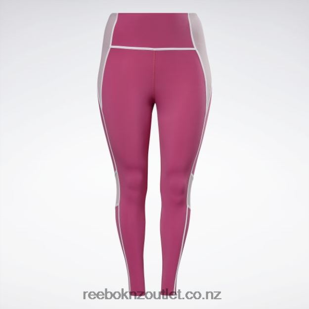 Semi Proud Pink 2B4626651 Lux High-Waisted Colorblock Tights (Plus Size) Reebok Women