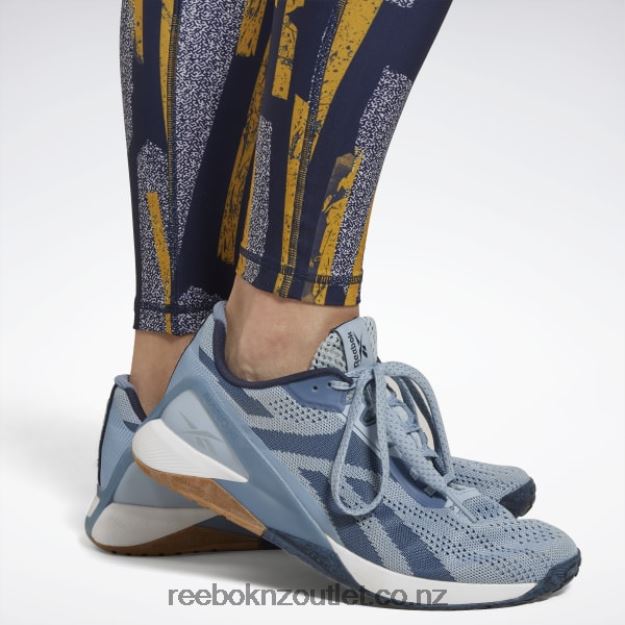 Vector Navy 2B4626538 MYT Allover Print Tights Reebok Women