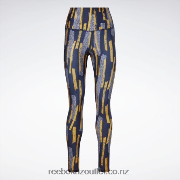 Vector Navy 2B4626538 MYT Allover Print Tights Reebok Women
