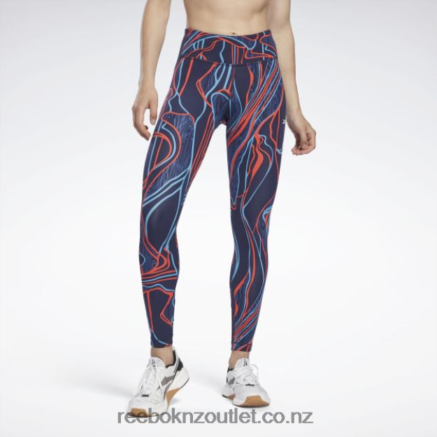 Vector Navy 2B4626825 Lux Perform Mid-Rise Nature Grown Tights Reebok Women