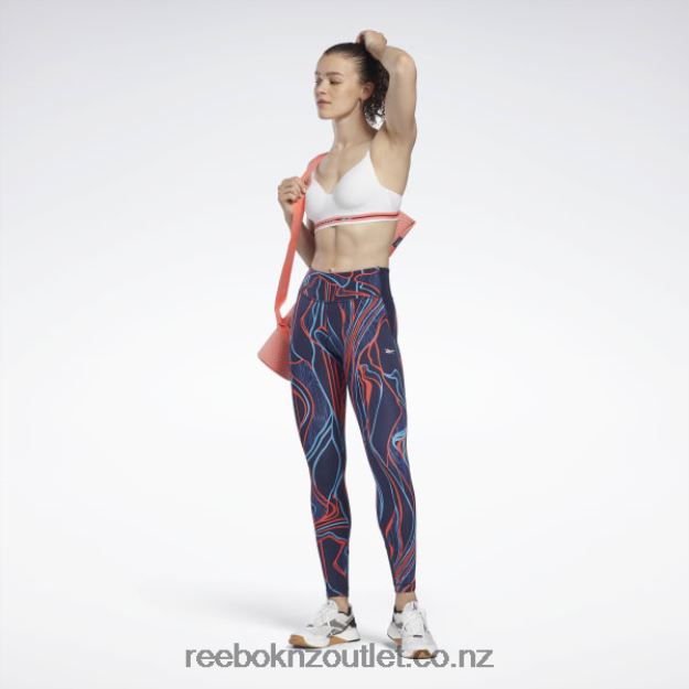 Vector Navy 2B4626825 Lux Perform Mid-Rise Nature Grown Tights Reebok Women