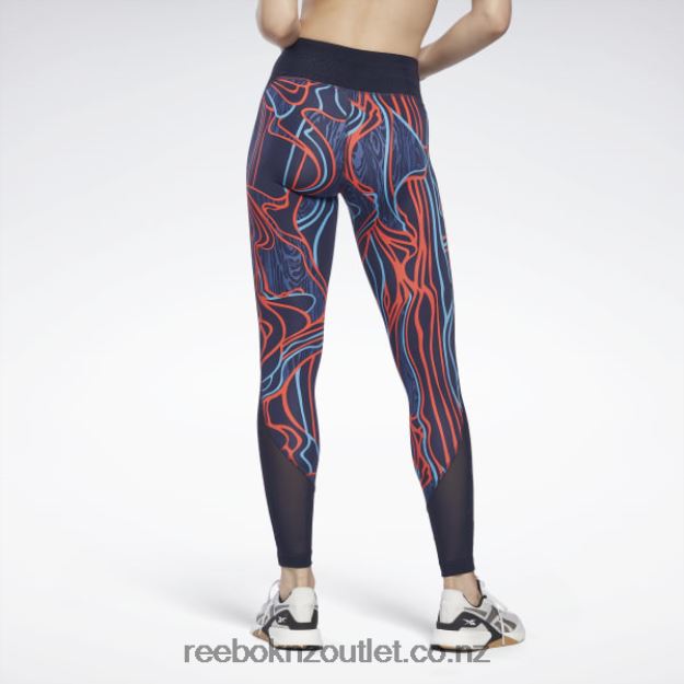 Vector Navy 2B4626825 Lux Perform Mid-Rise Nature Grown Tights Reebok Women