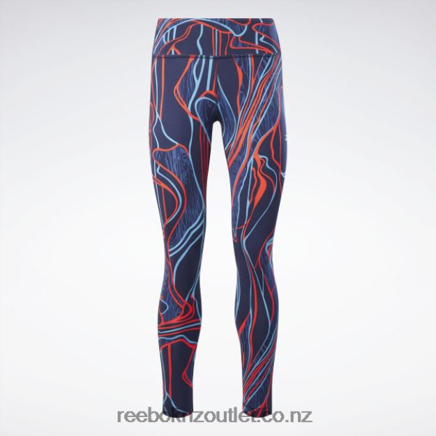 Vector Navy 2B4626825 Lux Perform Mid-Rise Nature Grown Tights Reebok Women