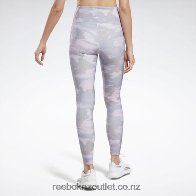 Violet Haze 2B4626480 Workout Ready Camo Print Tights Reebok Women