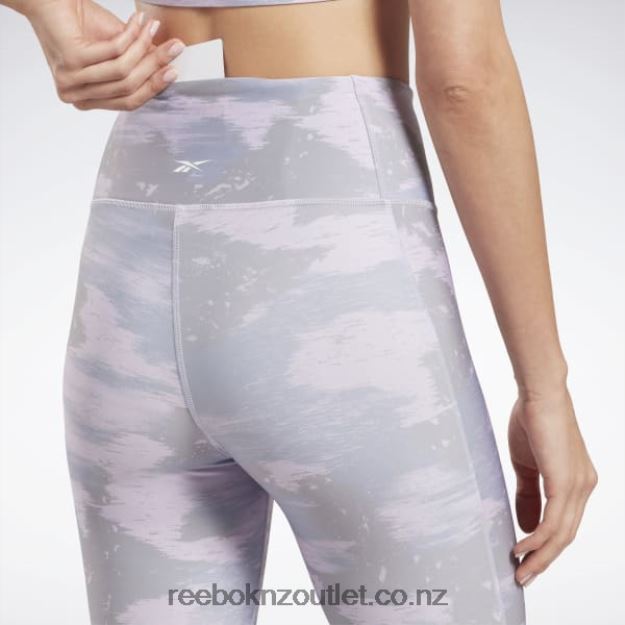 Violet Haze 2B4626480 Workout Ready Camo Print Tights Reebok Women