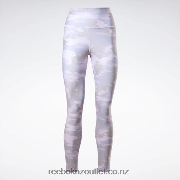 Violet Haze 2B4626480 Workout Ready Camo Print Tights Reebok Women