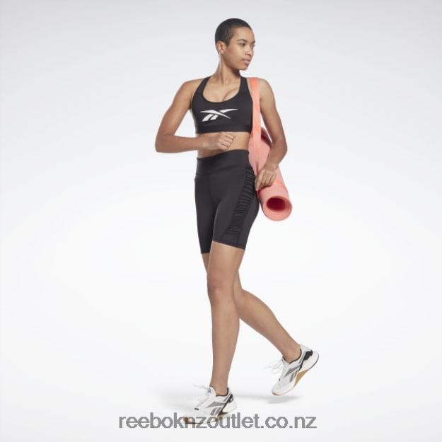 Black 2B4626394 Lux Vector Racer Sports Bra Reebok Women
