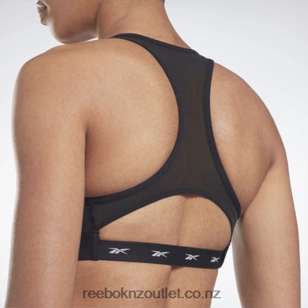 Black 2B4626394 Lux Vector Racer Sports Bra Reebok Women