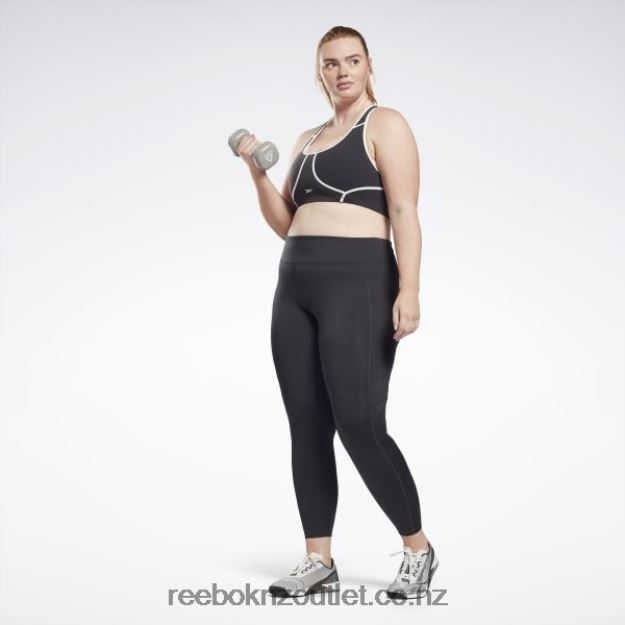 Black 2B4626769 Lux Racer Padded Colorblocked Bra (Plus Size) Reebok Women