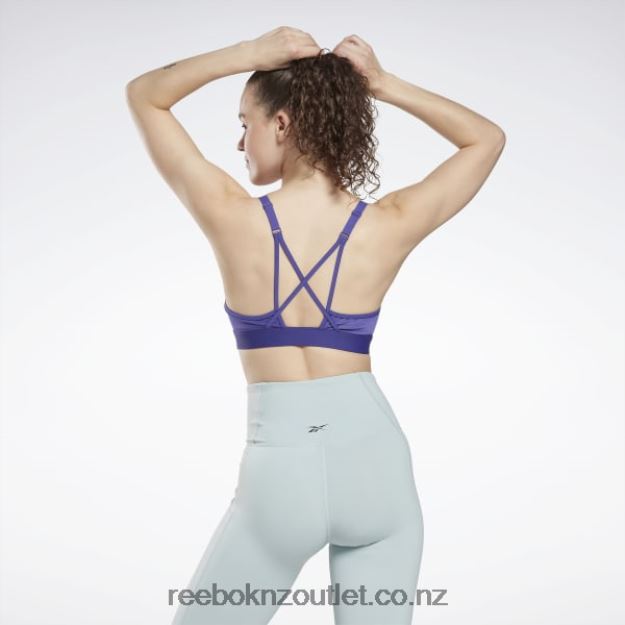 Bold Purple 2B4626670 Lux Strappy Sports Bra Reebok Women