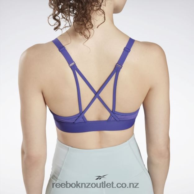 Bold Purple 2B4626670 Lux Strappy Sports Bra Reebok Women