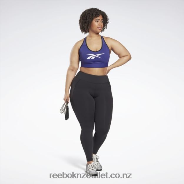 Bold Purple 2B4626768 Lux Vector Racer Sports Bra (Plus Size) Reebok Women