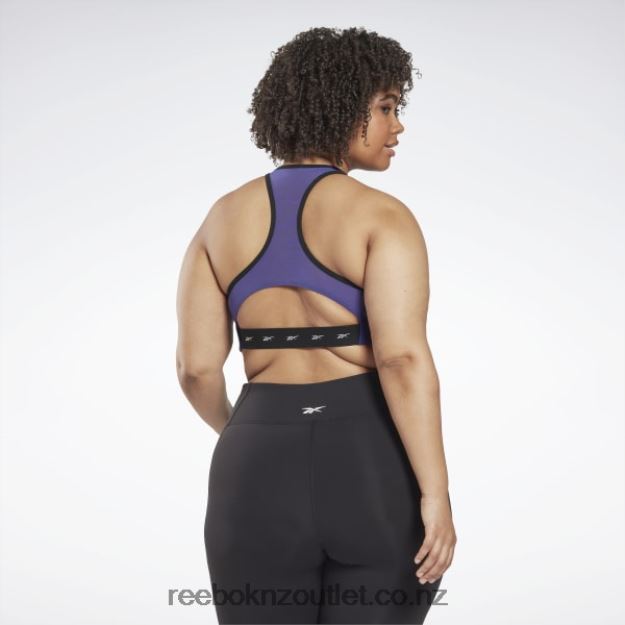 Bold Purple 2B4626768 Lux Vector Racer Sports Bra (Plus Size) Reebok Women