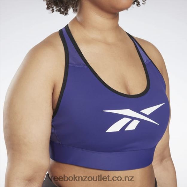 Bold Purple 2B4626768 Lux Vector Racer Sports Bra (Plus Size) Reebok Women