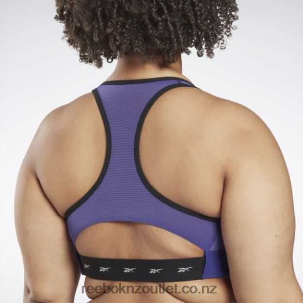 Bold Purple 2B4626768 Lux Vector Racer Sports Bra (Plus Size) Reebok Women