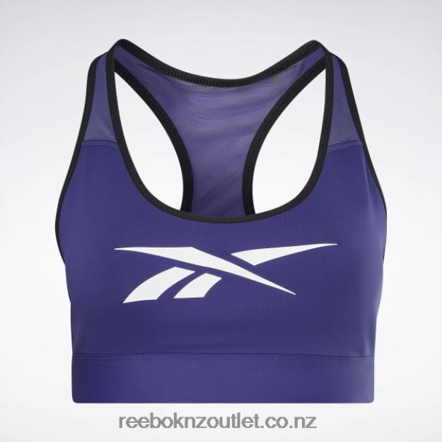 Bold Purple 2B4626768 Lux Vector Racer Sports Bra (Plus Size) Reebok Women