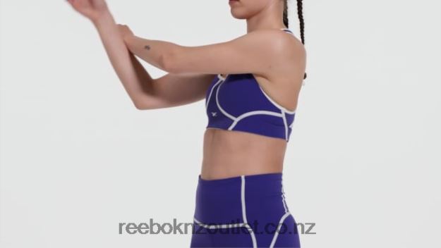 Bold Purple 2B4626789 Lux Racer Padded Colorblocked Bra Reebok Women
