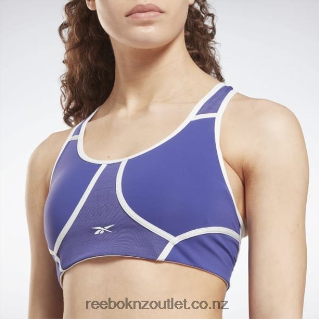 Bold Purple 2B4626789 Lux Racer Padded Colorblocked Bra Reebok Women