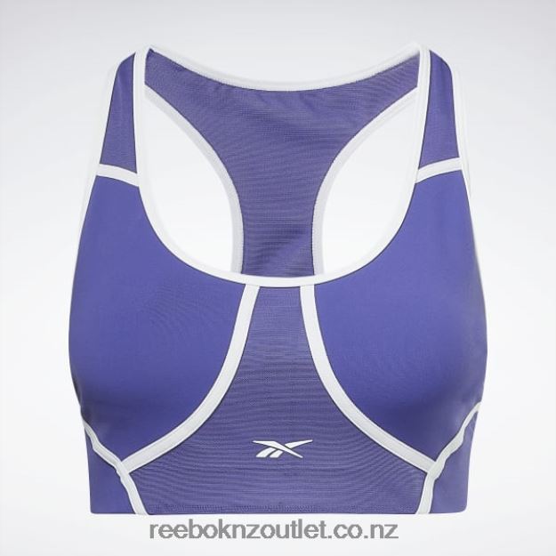 Bold Purple 2B4626789 Lux Racer Padded Colorblocked Bra Reebok Women