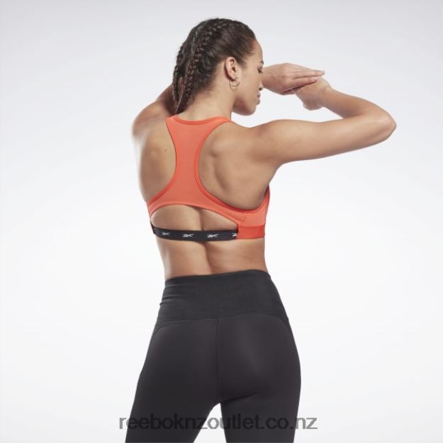 Dynamic Red 2B4626870 Les Mills Lux Racer Medium-Support Sports Bra Reebok Women