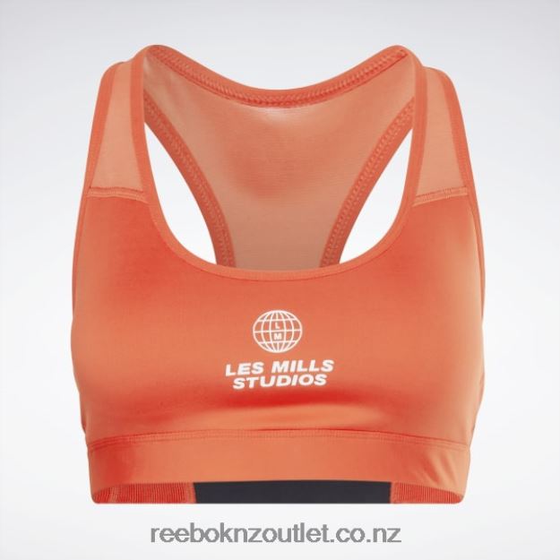 Dynamic Red 2B4626870 Les Mills Lux Racer Medium-Support Sports Bra Reebok Women