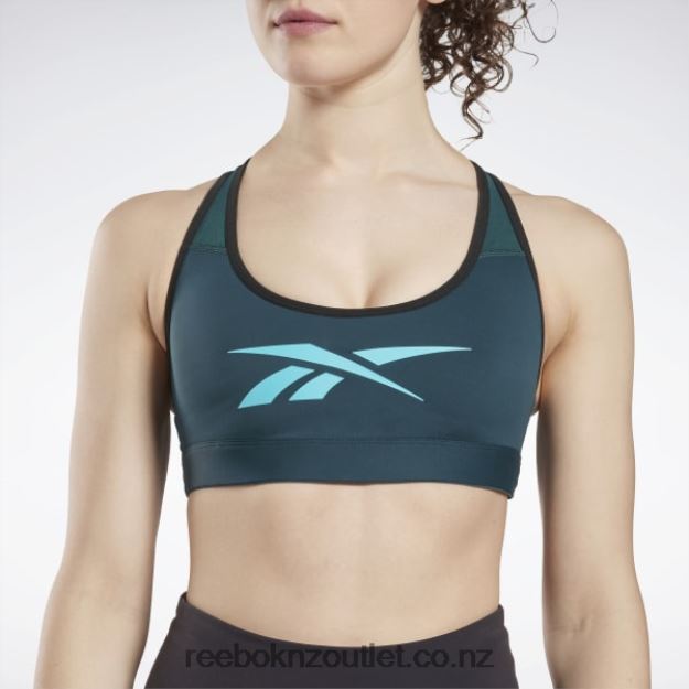Forest Green 2B4626382 Lux Vector Racer Sports Bra Reebok Women