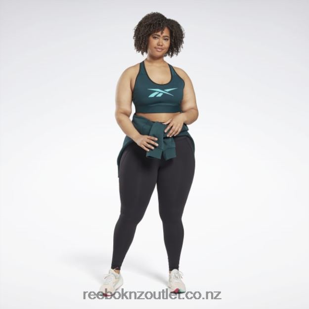 Forest Green 2B4626663 Lux Vector Racer Sports Bra (Plus Size) Reebok Women