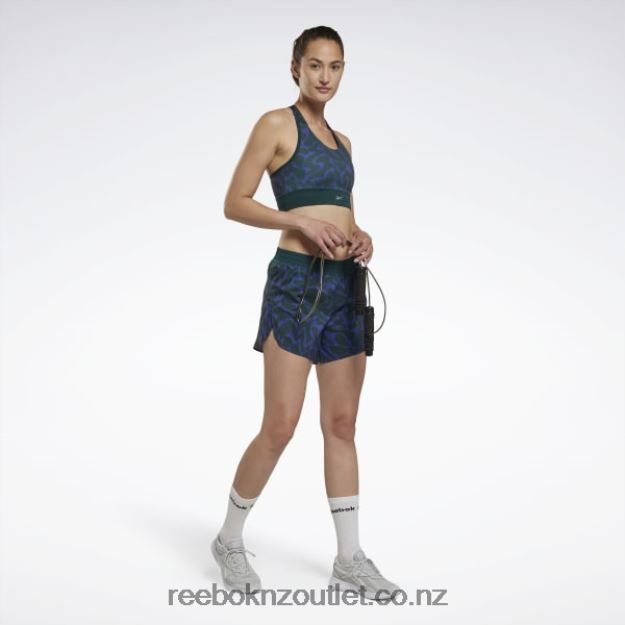 Forest Green 2B4626690 Running Printed Sports Bra Reebok Women