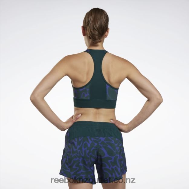 Forest Green 2B4626690 Running Printed Sports Bra Reebok Women