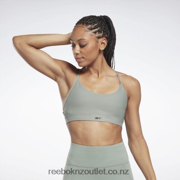 Harmony Green 2B4626456 Lux Strappy Sports Bra Reebok Women