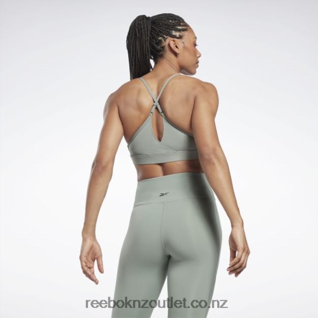 Harmony Green 2B4626456 Lux Strappy Sports Bra Reebok Women