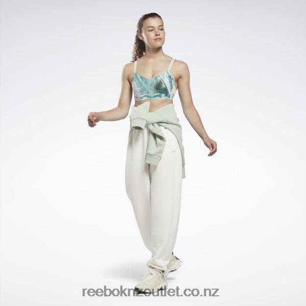 Light Sage 2B4626983 Lux Strappy Liquid Abyss Print Sports Bra Reebok Women