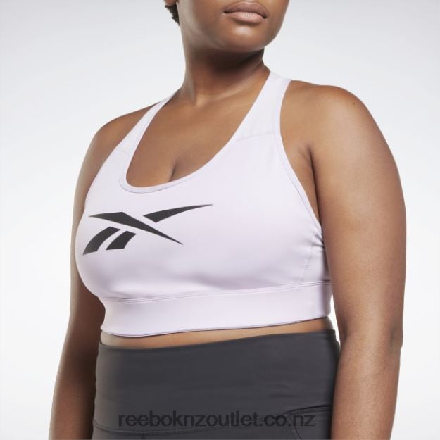 Purple Oasis 2B4626824 Lux Vector Racer Sports Bra (Plus Size) Reebok Women