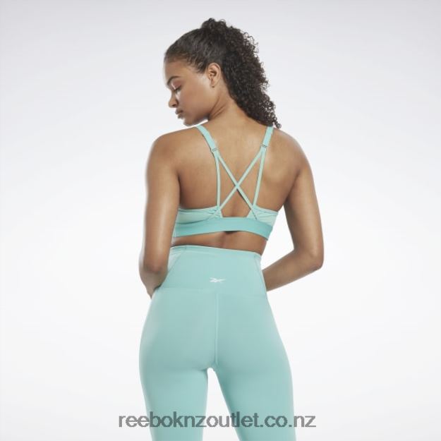 Semi Classic Teal 2B4626775 Lux Strappy Sports Bra Reebok Women
