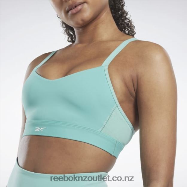 Semi Classic Teal 2B4626775 Lux Strappy Sports Bra Reebok Women