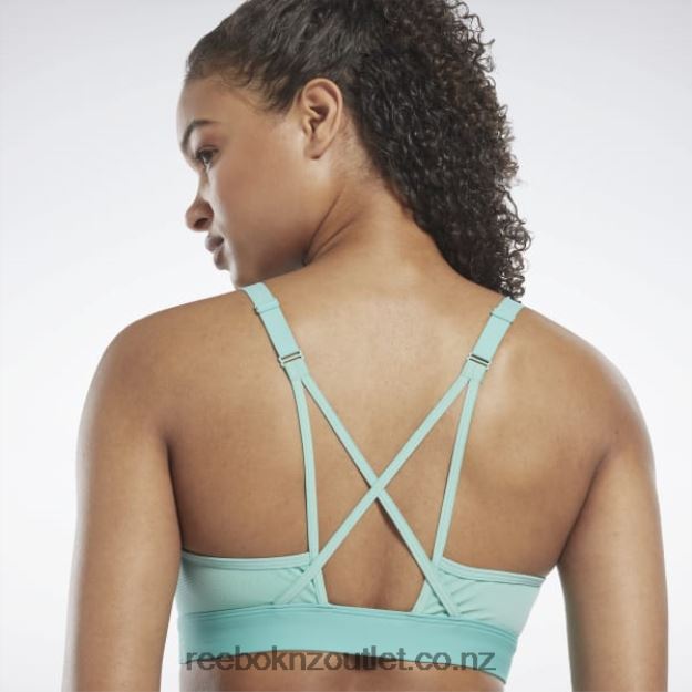 Semi Classic Teal 2B4626775 Lux Strappy Sports Bra Reebok Women