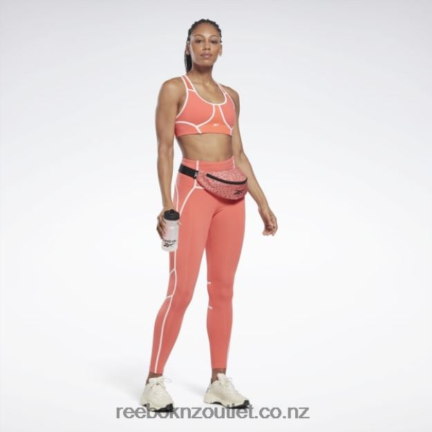 Semi Orange Flare 2B4626416 Lux Racer Padded Colorblocked Bra Reebok Women